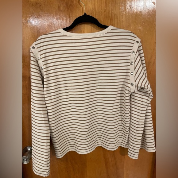 Anthropologie Maeve Slouchy Striped Long-Sleeve Tee - Picture 4 of 7